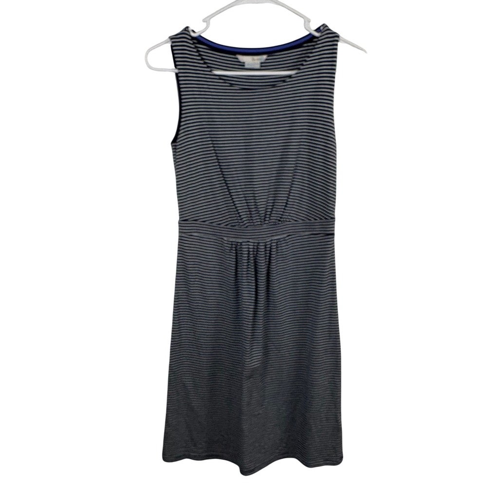 Boden Knit Dress 4 Navy White Stripe Sleeveless Nautical Preppy Parisian Casual